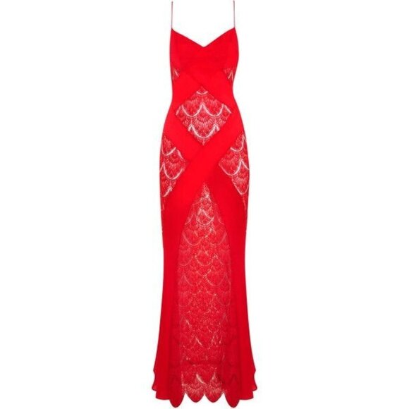 Agent Provocateur Emie SOIREE Red Silk Maxi Slip Dress AP2 Small - Picture 5 of 15